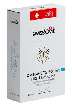 SwissOvit OMEGA 3 TG 600mg Fish Oil caps. N30  (Forans)
