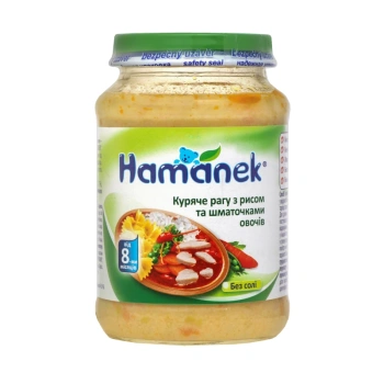 Hamanek Piure Ragu carne de pui și legume 190g