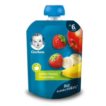 Gerber Piure măr, banană, căpșună 90g