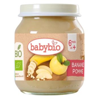 Babybio Piure din banane și mere (6+) 130g