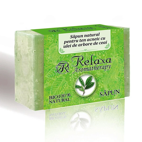 Sapun solid Relaxa cu ulei de arbore de ceai pentru ten acneic, 80gr