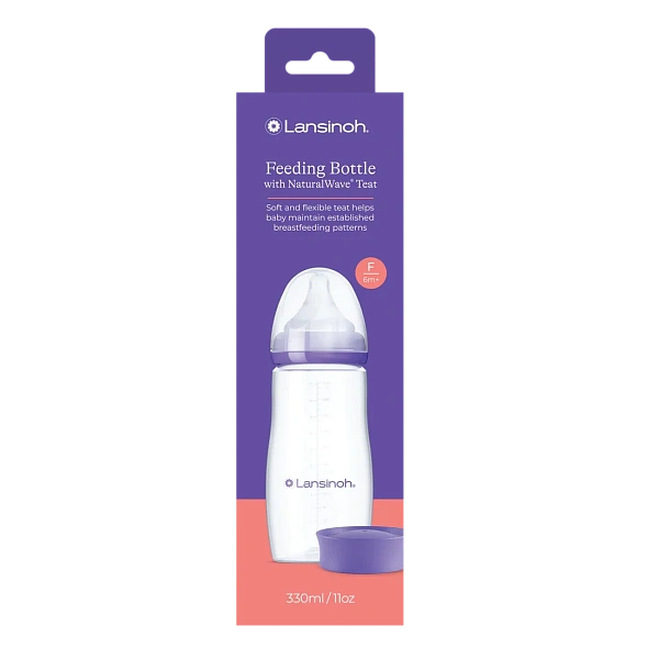 Lansinoh Biberon Anti-colic plastic, tetină silicon L, 6+, 330ml