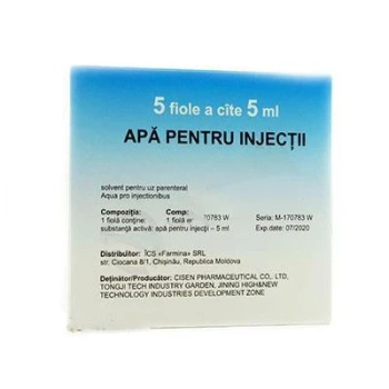 Apă pentru injectii 5ml sol. inj. N5