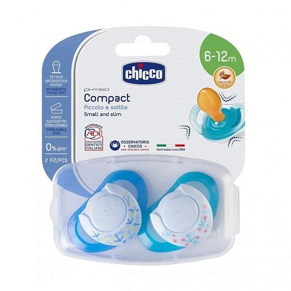 Chicco Suzeta Physio Air latex p/u baietei, 6+, 2 buc (7502221)