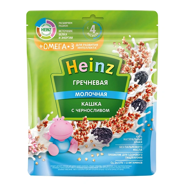 Heinz Terci din hrișcă Omega 3 cu lapte și prune uscate 200g Heinz Terci din hrișcă Omega 3 cu lapte și prune uscate 200g