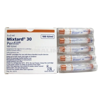 Mixtard 30 HM Penfill susp. inj. in cartus 100UI/ml 3ml N5