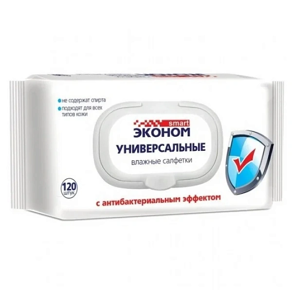 Econom Șervețele umede universale antibacteriene 120 buc