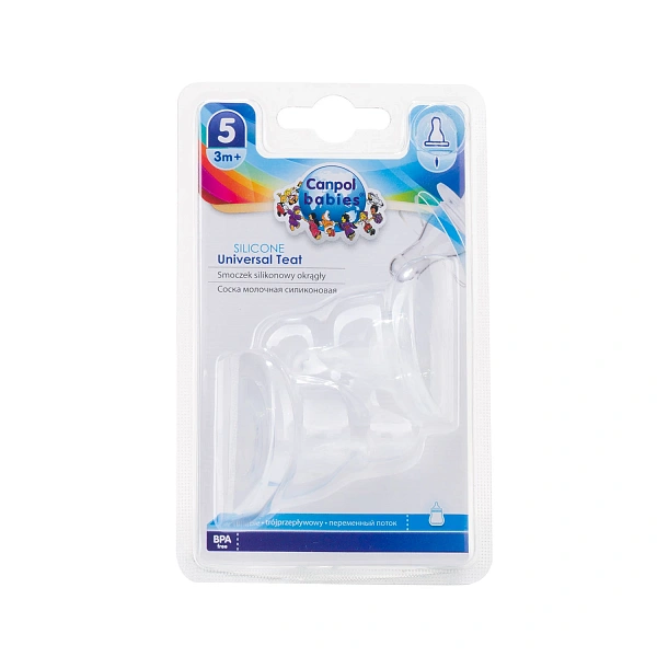 Canpol Baby 18/330 Tetina rotundă silicon flexibil 3+ 2buc