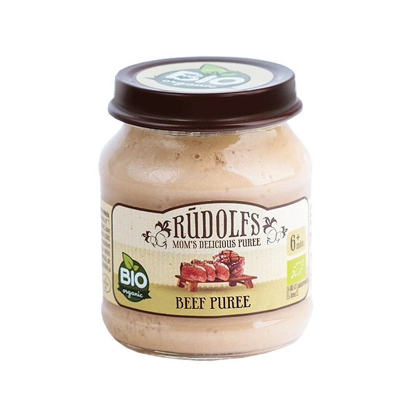 Rudolfs Organic Piure Carne de vită 120g (6+) Rudolfs Organic Piure Carne de vită 120g (6+)