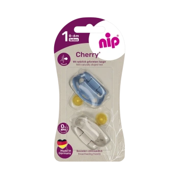 NIP Cherry B Suzetă latex, rotundă, mărimea 1 (0-6luni) N2