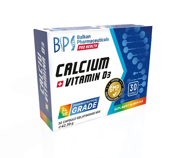 Calciu+vit.D3 (800mg+200UI) caps.gelat. N30 (BalkanPharm)