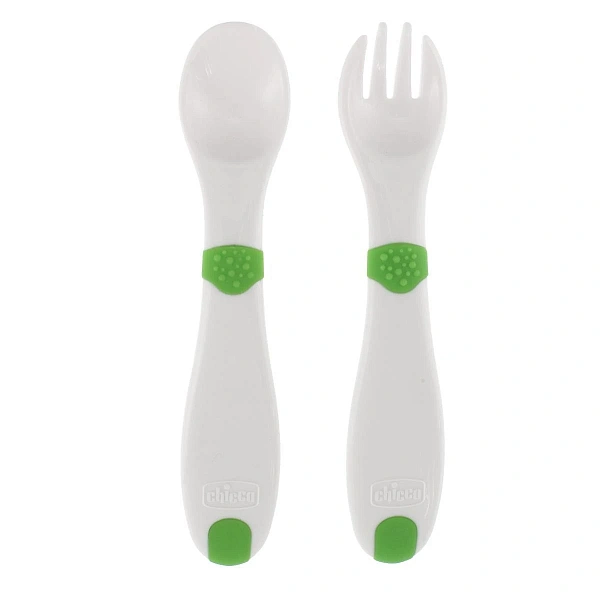 Chicco Linguriță + furculiță din plastic, 12+ (68300) Chicco Linguriță + furculiță din plastic, 12+ (68300)