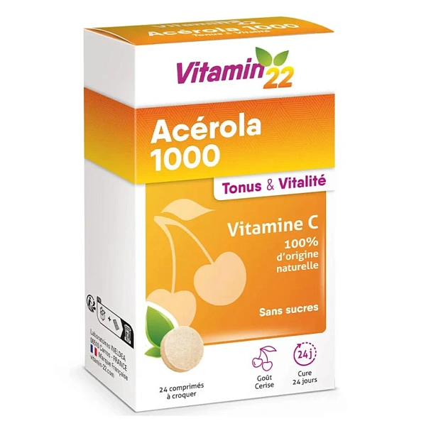 INELDEA Vitamin 22 Acerola 1000 + Vit.C comp.mastic. N24 INELDEA Vitamin 22 Acerola 1000 + Vit.C comp.mastic. N24