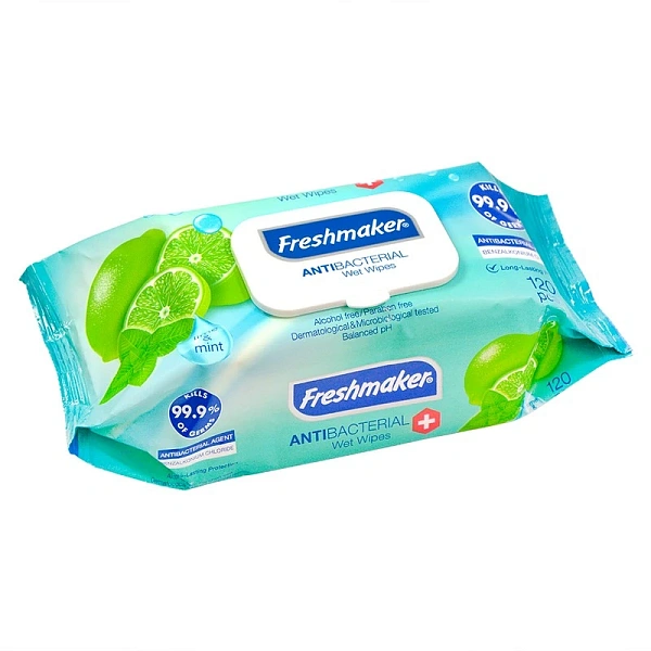 Freshmaker Șervețele umede  Antibacteriale 120 buc cu capac