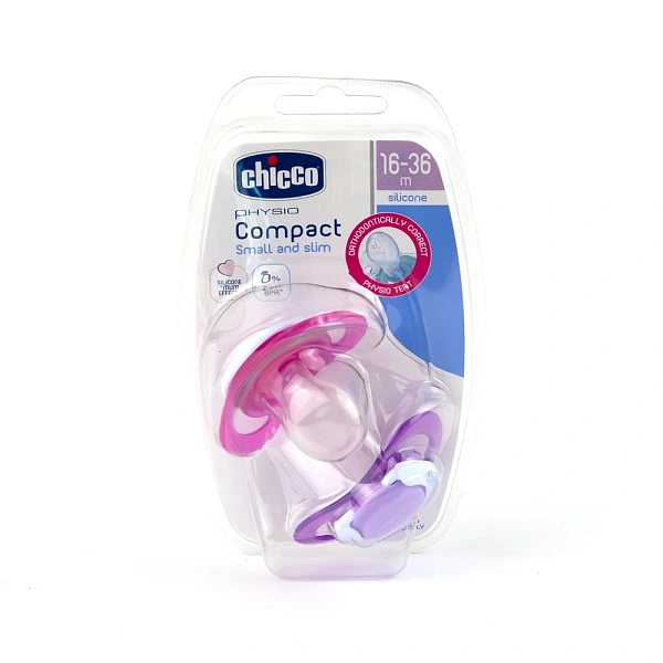 Chicco Suzetă ortodontică silicon pentru fetițe, 12+, 2 buc (729341/7483411)