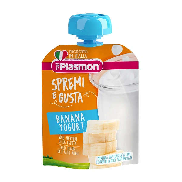 Plasmon Piure din banane si iaurt cu adaos de Calciu, +6luni, 85g