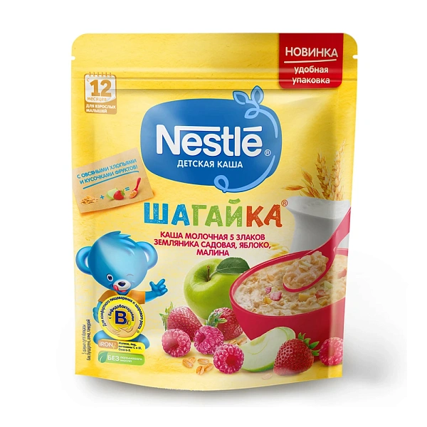 Nestle Terci Shagaica 5 cereale+măr, pomușoare 220g Nestle Terci Shagaica 5 cereale+măr, pomușoare 220g