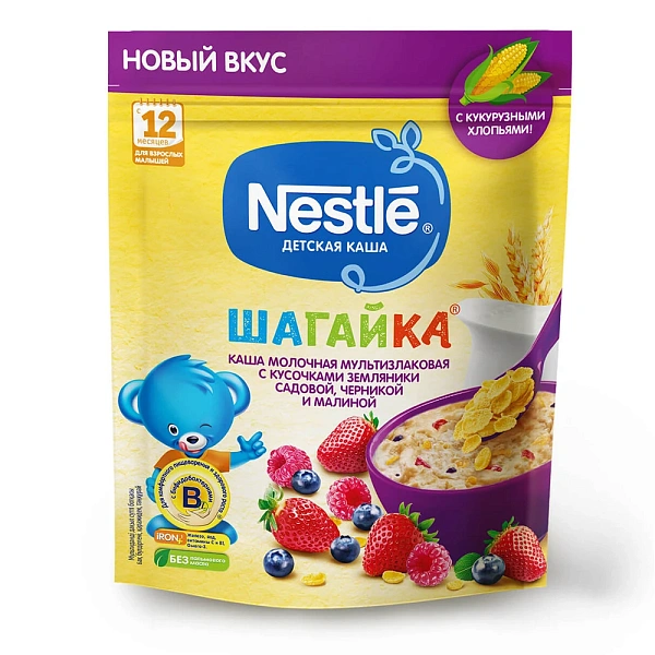 Nestle Terci cu lapte din căpșună, coacază, zmeură 190g Nestle Terci cu lapte din căpșună, coacază, zmeură 190g