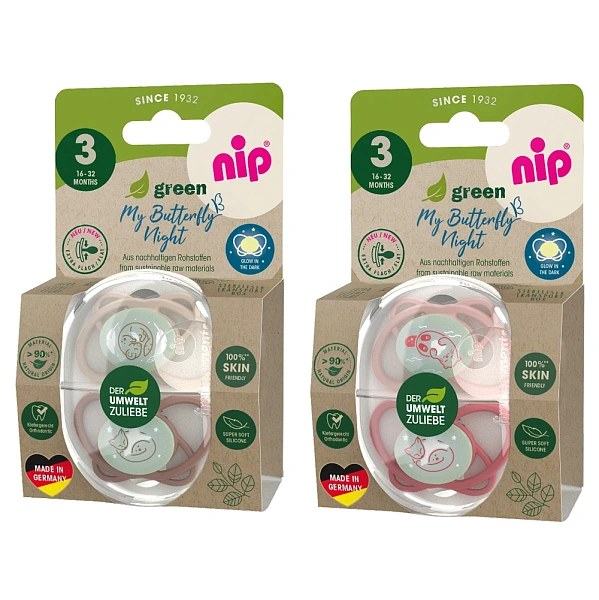 NIP My Butterfly Night Green F Suzetă silicon, mărimea 3 (16-32luni) N2