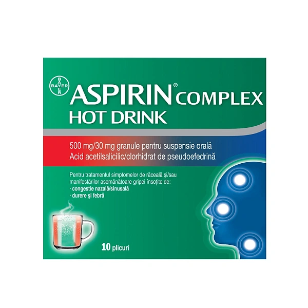 Aspirin Complex Hot Drink 500mg/30mg gran./susp.orala N10
