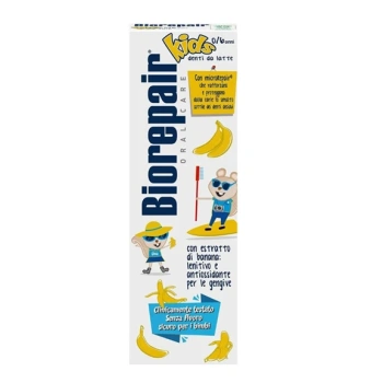 Biorepair Pasta de dinți pentru copii, Banana, fara fluor 50ml (0-6ani)