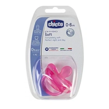 Chicco Suzeta ortodontica silicon color, 0+, 1 buc (27113)