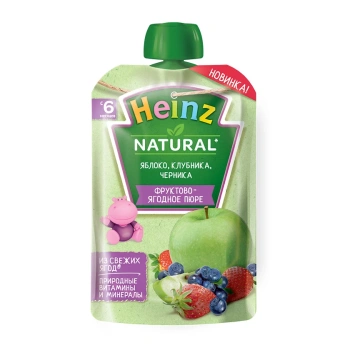 Heinz Pireu mere, căpșuni, afine 90g, 6 luni