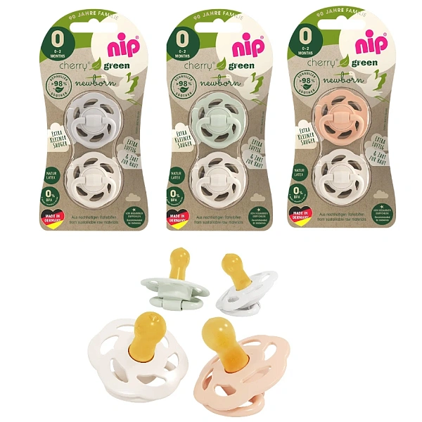 NIP Cherry Green Suzetă Newborn latex, mărimea 0 (0-2luni) N2