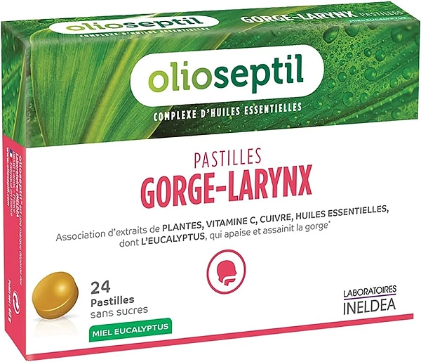 INELDEA OLIOSEPTIL Gorge-Larynx pastile pentru gât cu miere și eucalipt N24