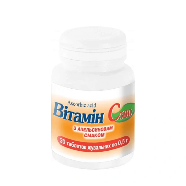 Acid ascorbic 500mg comp. mast. Portocala N30