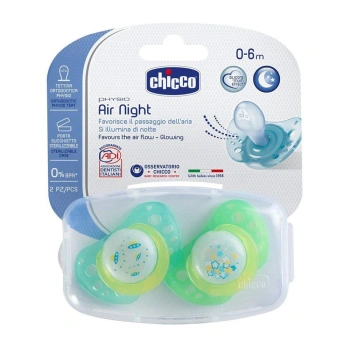 Chicco Suzeta Physio Air silicon p/u fetite, 0+, 2 buc (7503011)