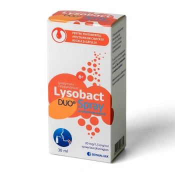 Lysobact Spray cu aroma de menta bucofaring. 30ml 