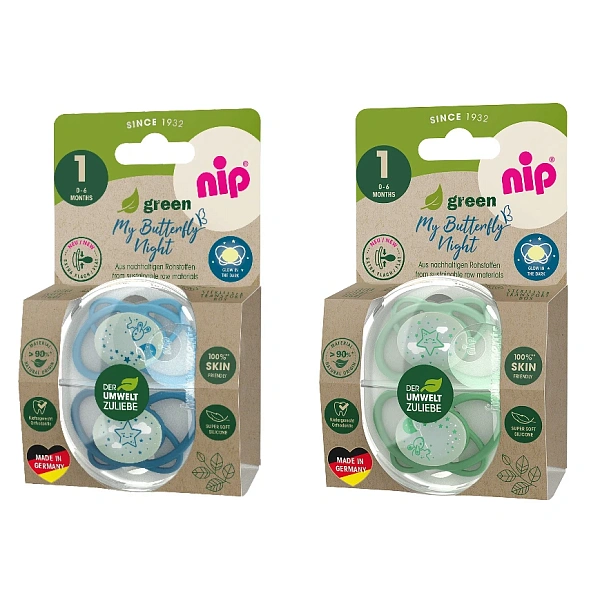 NIP My Butterfly Night Green B Suzetă silicon, mărimea 1 (0-6luni) N2