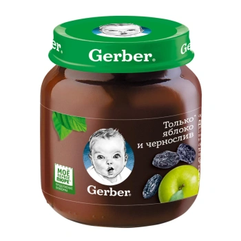 Gerber Pireu din măr,pruna 130g
