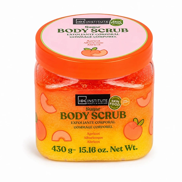 IDC Institute Scrub de corp cu zahăr piersic, 430g