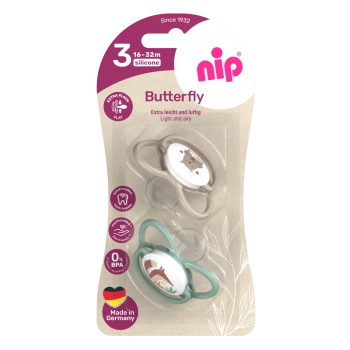 NIP Butterfly F Suzetă silicon, mărimea 3 (16-32luni) N2