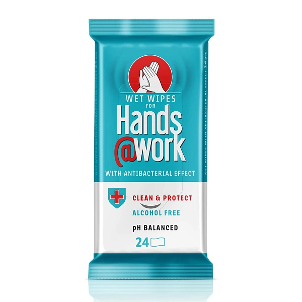 Hands Work Servetele umede cu efect antibacterian N24