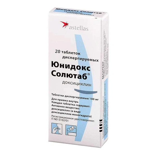 Unidox solutab 100mg comp. N20 Unidox solutab 100mg comp. N20