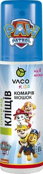VACO Paw Patrol Spray contra țânțari, căpușe și musculițe, cu icaridin 10%, 80ml
