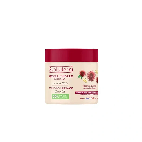 Evoluderm Mască fortifiantă pentru păr cu Ulei de Ricin 500ml Evoluderm Mască fortifiantă pentru păr cu Ulei de Ricin 500ml