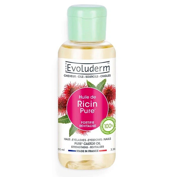 Evoluderm Ulei de Ricin pentru par, sprâncene, gene, unghi 100ml Evoluderm Ulei de Ricin pentru par, sprâncene, gene, unghi 100ml