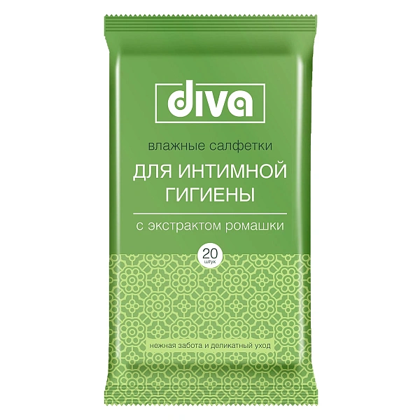 Diva Servetele umede pentru igiena intima cu extract de romanita N20