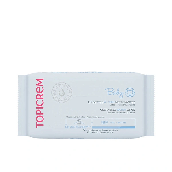 Topicrem Baby Șervețele umede pe bază de apă 0+, N60