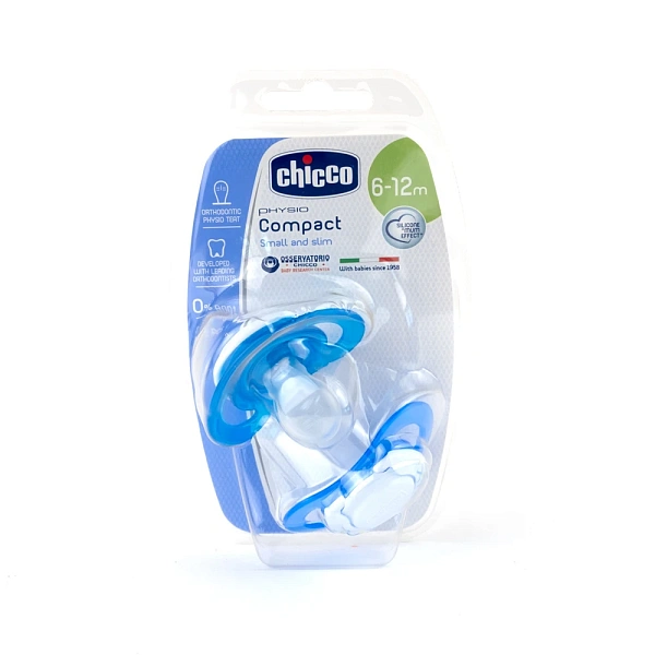 Chicco Suzetă ortodontică silicon pentru baieței, 6+, 2 buc (729322/7483221)