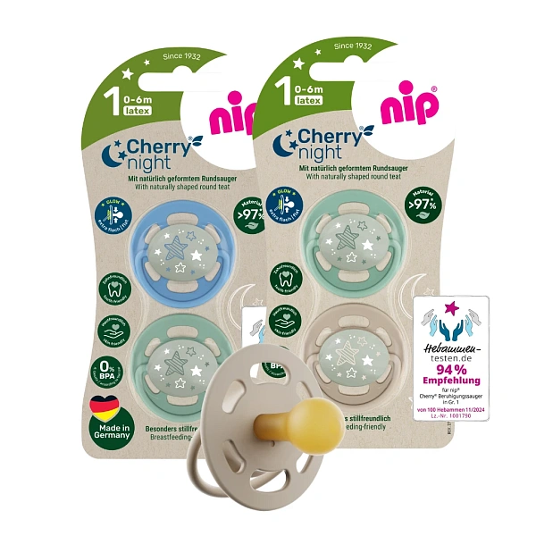 NIP Cherry Night B Suzetă latex mărimea 1 (0-6luni) N2