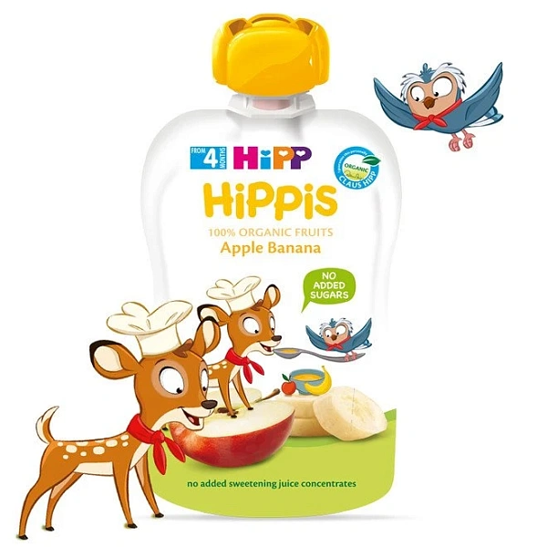 Hipp 8572 Surpriză din fructe măr, pară  (4 luni) 100g (TVA=20%)