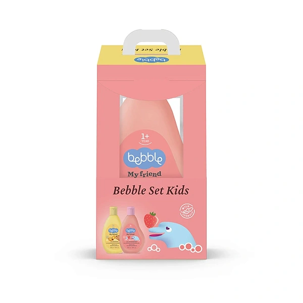 Bebble Set Essential Levănțică: șampon și gel de duș p/u copii 200ml+Cremă sub scutec 60ml+șervetele