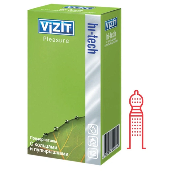 Prezervative Vizit N12 "Hi-Tech" Pleasure Prezervative Vizit N12 "Hi-Tech" Pleasure