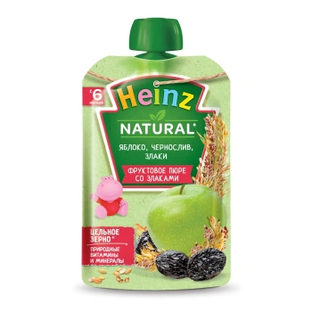 Heinz Pireu din cereale,mere și prune uscate 90g