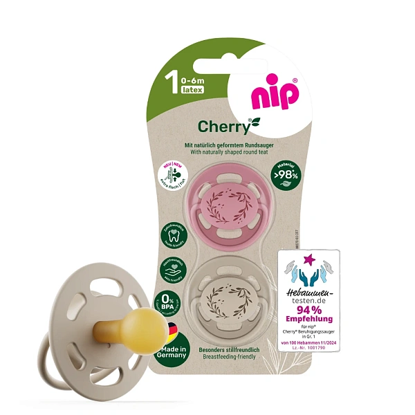 NIP Cherry F Suzetă latex, mărimea 1 (0-6luni) N2